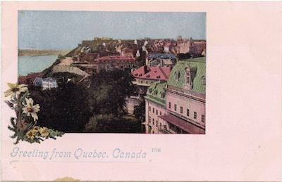 Greetings from Quebec, Canada (pink stock)